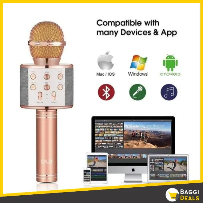 Bluetooth Microphone Wireless Mic / Speaker - Portable Rechargeable for All Smartphones